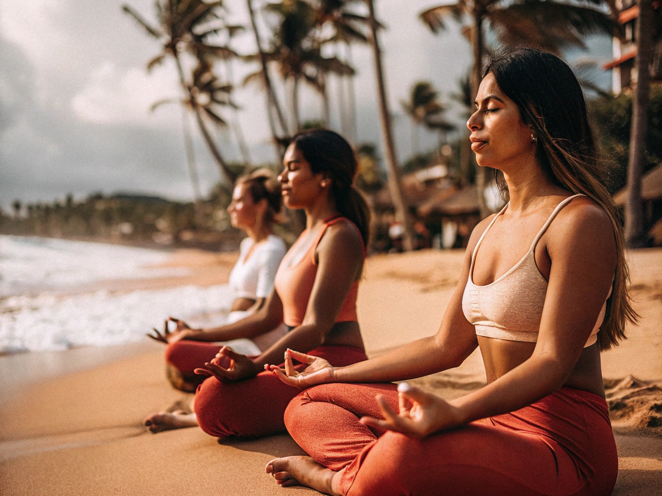 Rauhallinen meditoiva nainen